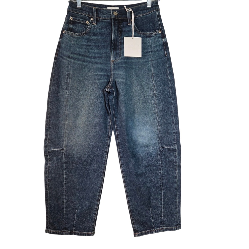 NWT Pistola Eli High Rise Arched Leg Barrel Jeans Mixer Wash Wide Leg Trendy